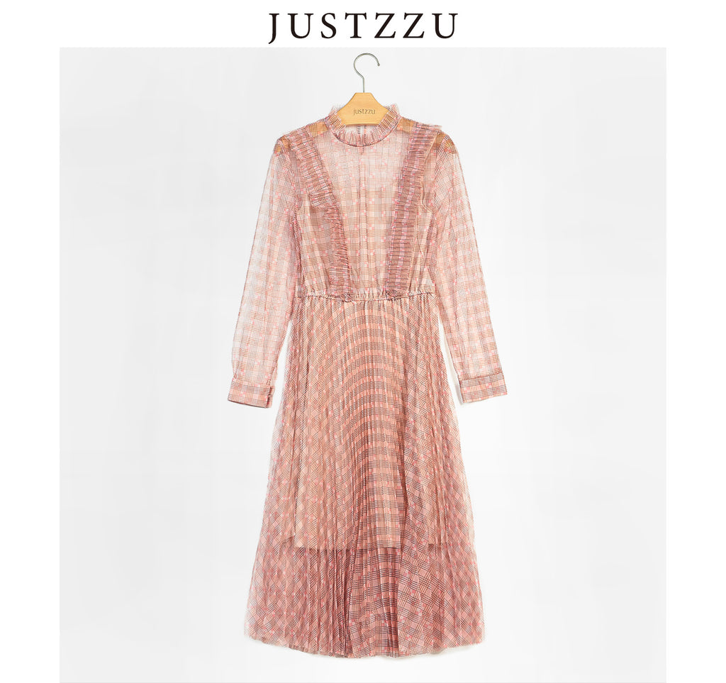 JUSTZZU Women's Chiffon Long Dress