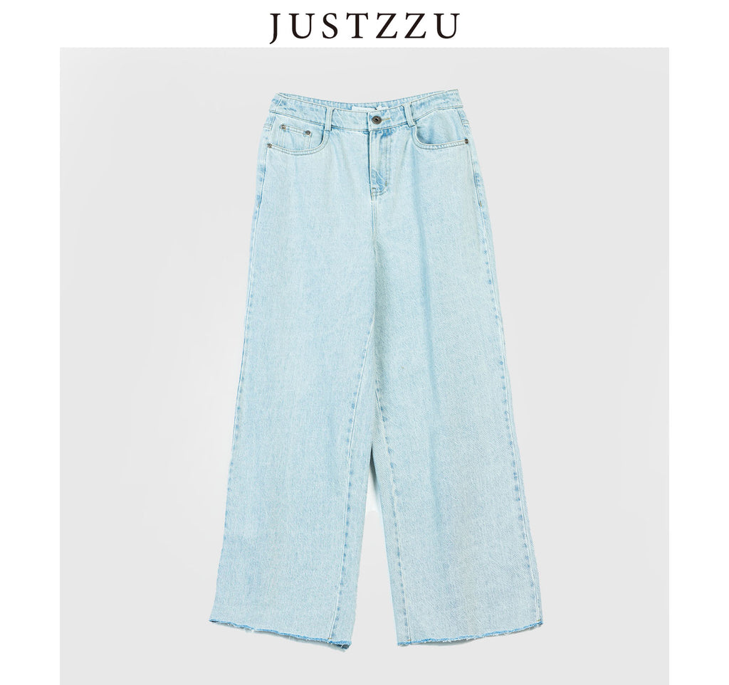 JUSTZZU Fashion Loose Wide-Leg Jeans