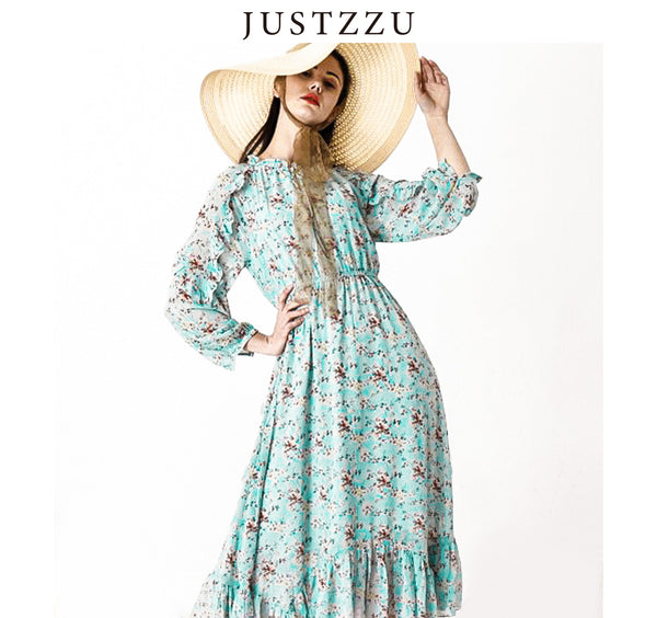 JUSTZZU FLORAL WOMEN DRESS