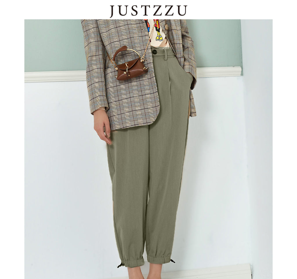 JUSTZZU Streetwear Ribbon Trousers