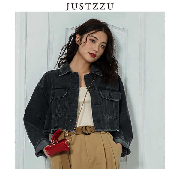 JUSTZZU Denim Jeans Jacket