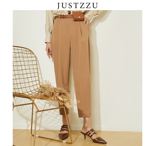 JUSTZZU  Pants Pockets Ribbon Trousers
