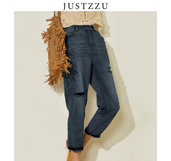 JUSTZZU Hole Jeans