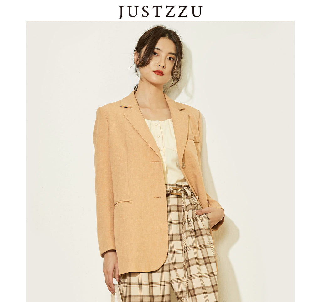 JUSTZZU Women Blazer Work Suit
