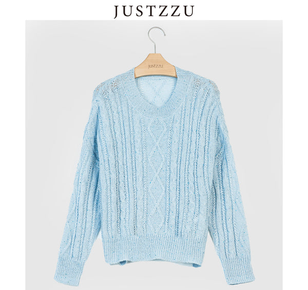 JUSTZZU  Knitted Sweater Jumper