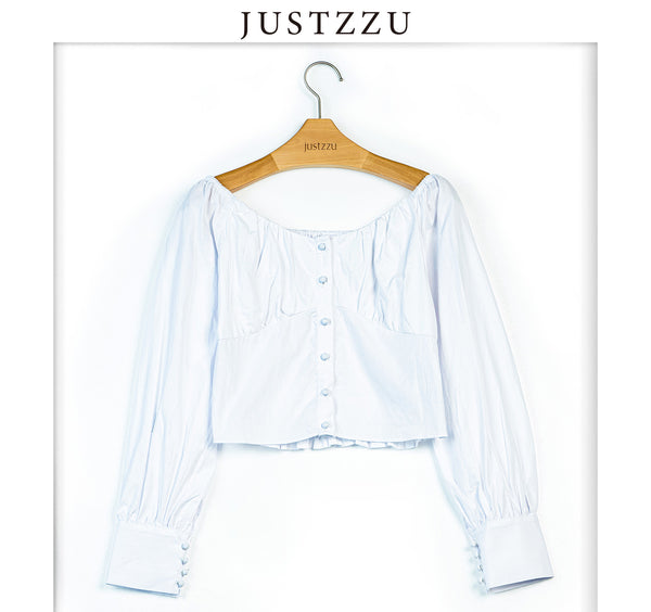JUSTZZU Stripe Shirt  Loose Blouse