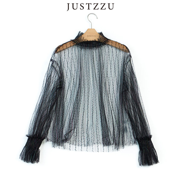JUSTZZU Women's Chiffon Blouses