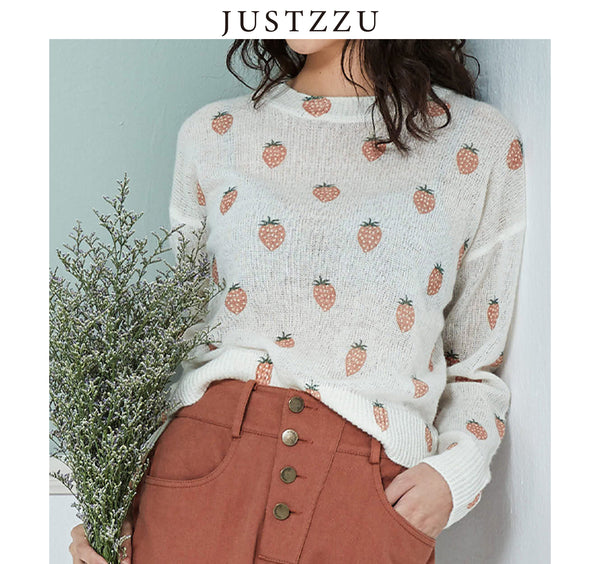 JUSTZZU Women Knitted Sweater