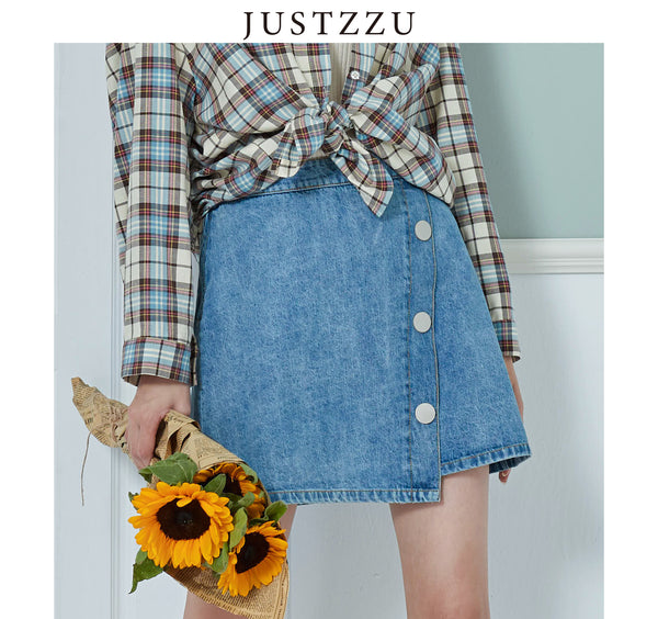 JUSTZZU Denim Mini Skirt